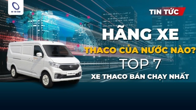 alt text: Xe tải Thaco trưng bày tại đại lý