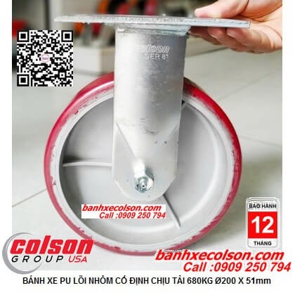 Hình thực tế bánh xe đẩy hàng 8 inch càng tĩnh chịu tải trên 600kg 6-8278-939