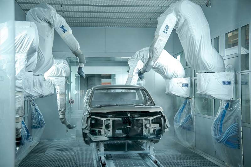 Automated robotic painting process at Ford Ranger Vietnam plant