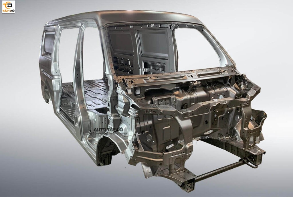 alt text: Hệ thống khung gầm xe tải van Teraco V8