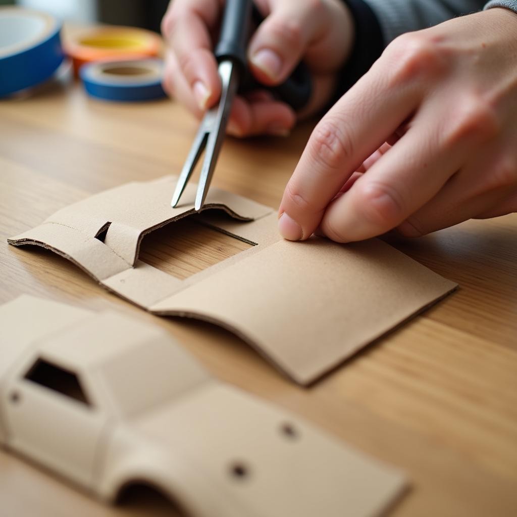 Cắt dán xe tải bằng bìa carton