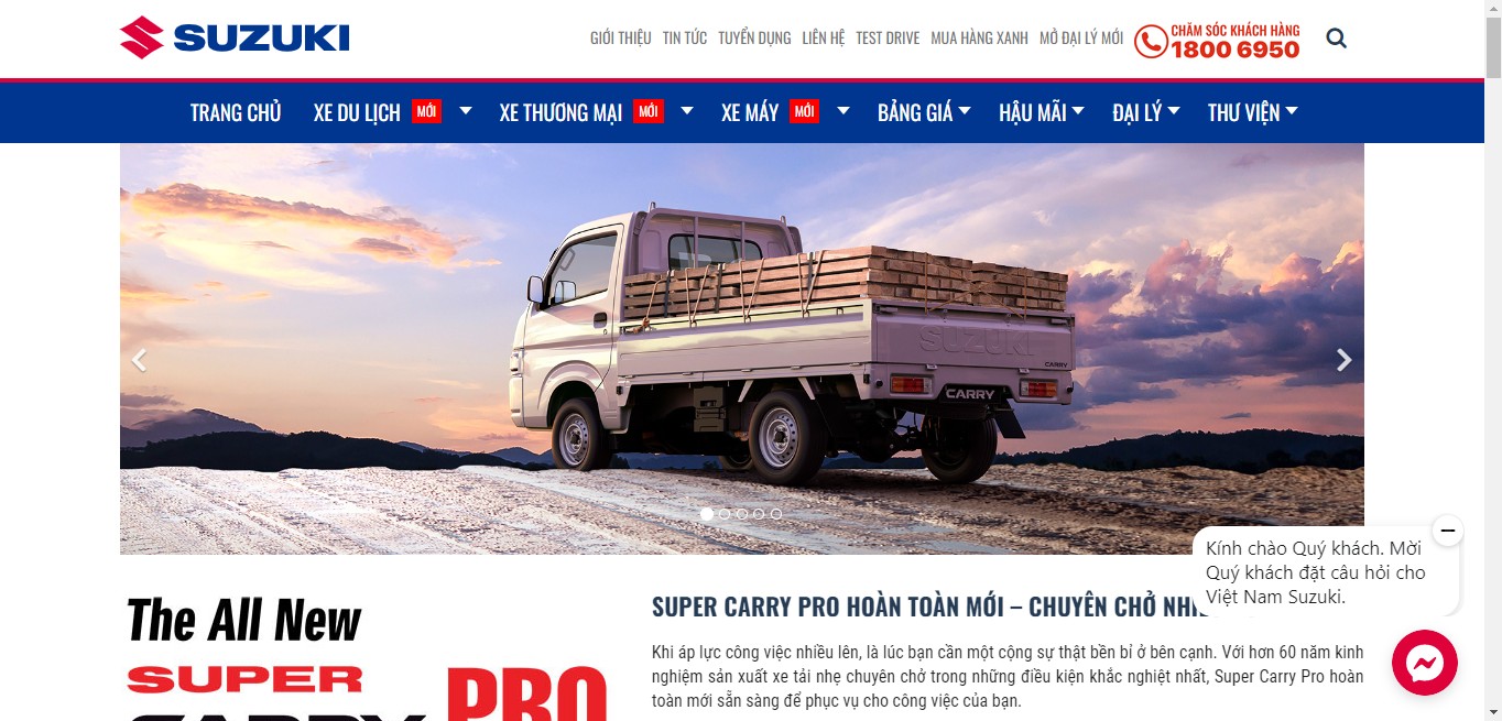 Landing page quảng cáo ô tô xe tải