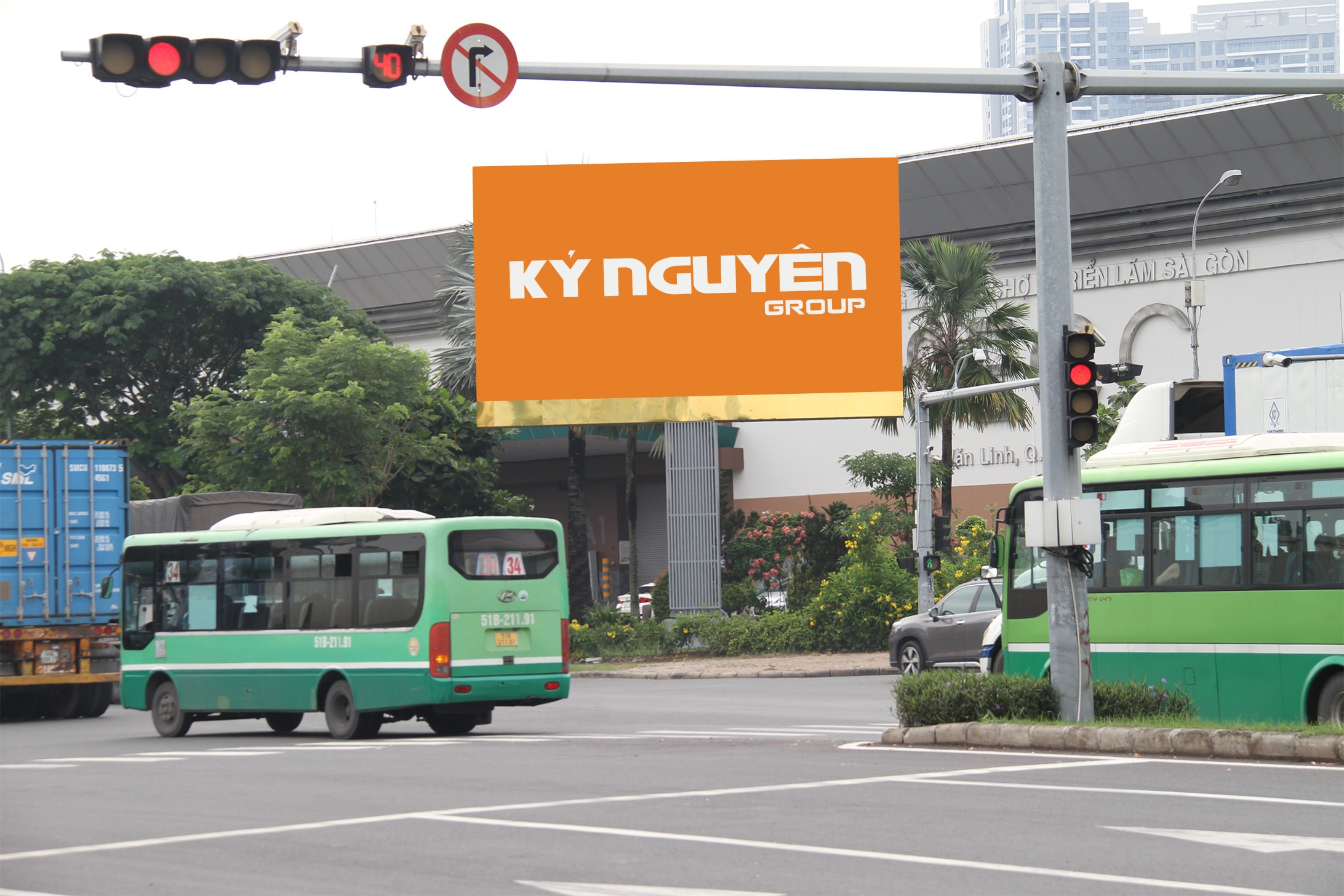 LED-scherm bij SECC (Saigon Exhibition and Convention Center)