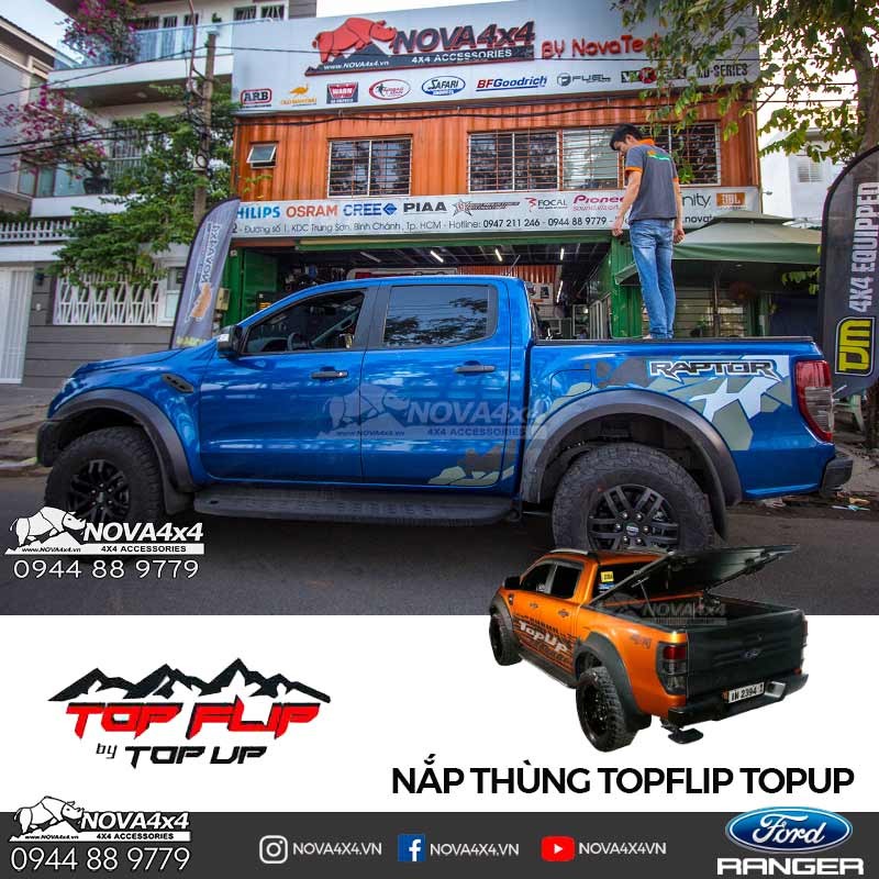 Ti nâng nắp thùng TopFlip cho xe bán tải