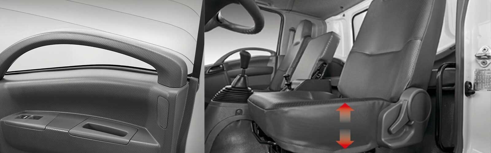 Nội thất khoang lái rộng rãi của xe tải Isuzu NMR85HE4