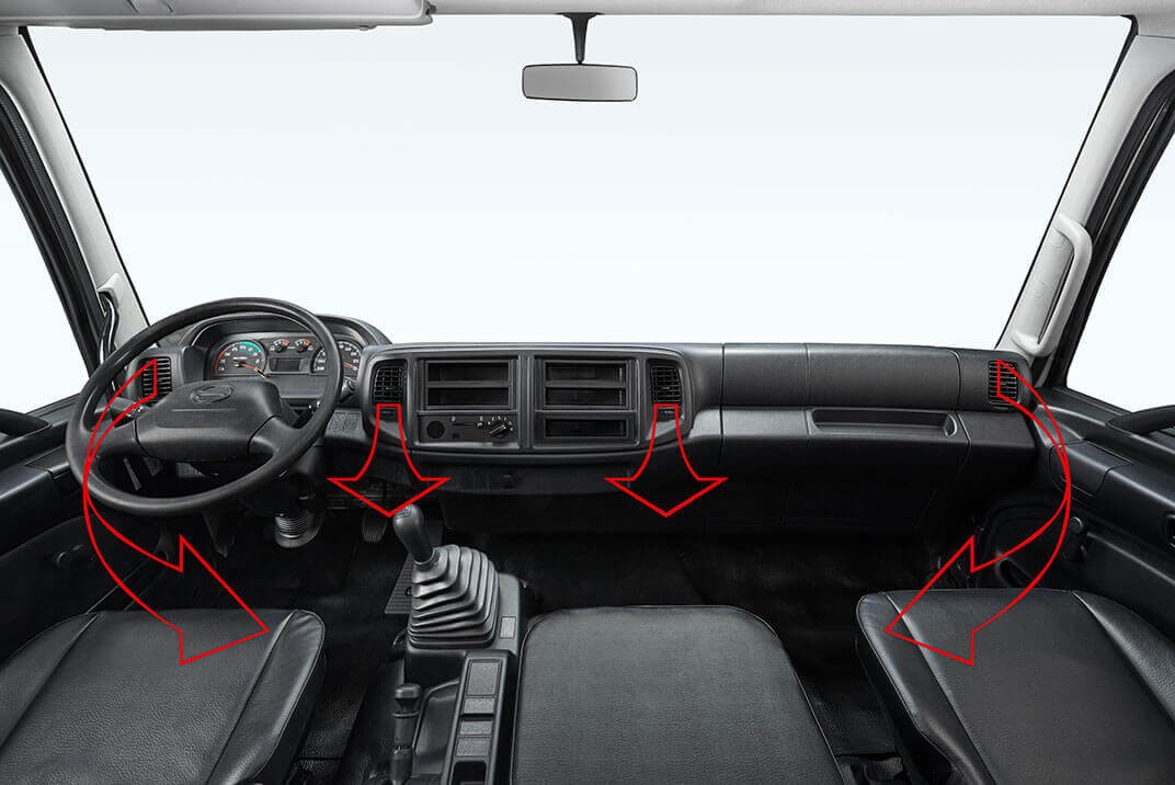 Système de suspension de cabine confortable sur le camion Hino FG offrant un confort au conducteur