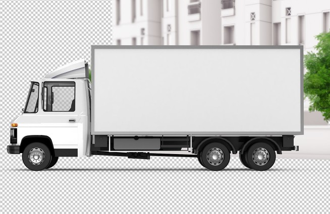 Mockup ciężarówki z innej perspektywy
