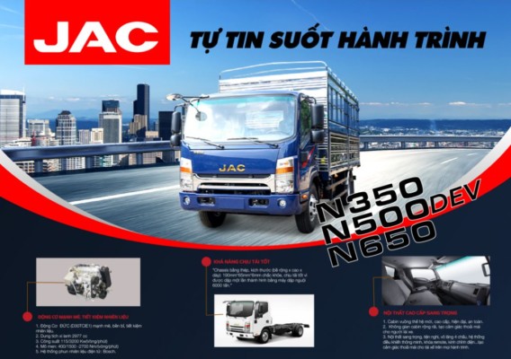 Xe Jac N500 5 tấn sử dụng động cơ Euro IV ĐỨC