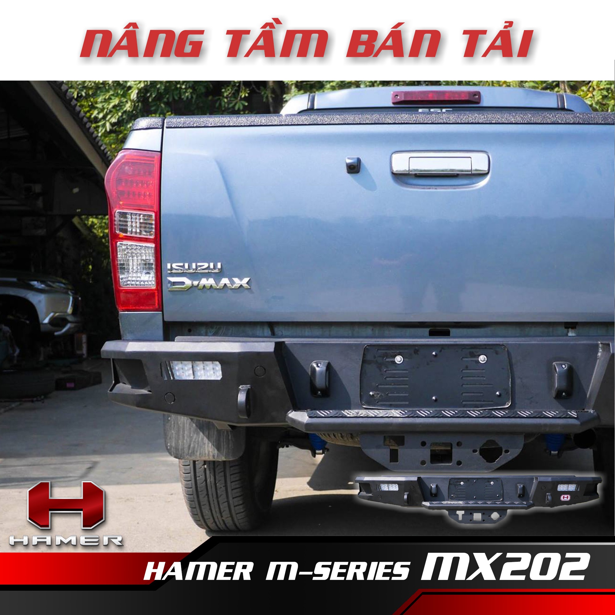 Tylny zderzak Hamer MX202 podkreśla mocny wygląd Isuzu D-Max 2012