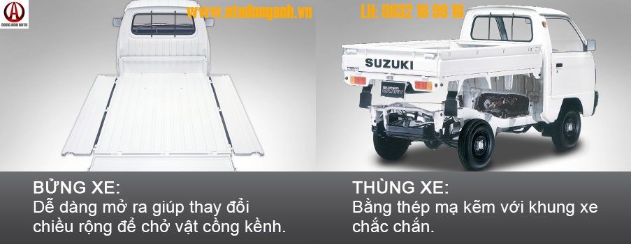 alt text: Xe tải Veam 650kg với thùng hàng mở rộng, thuận tiện cho việc bốc dỡ hàng hóa.
