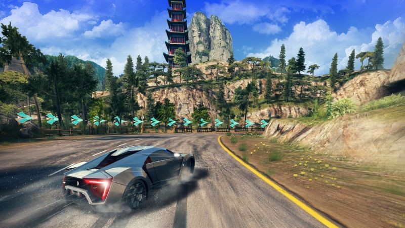Beautiful graphics in a mobile racing game