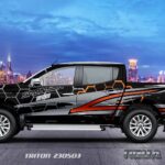 Mẫu tem xe bán tải Triton phong cách thể thao mạnh mẽ, thiết kế bởi Dubai Care