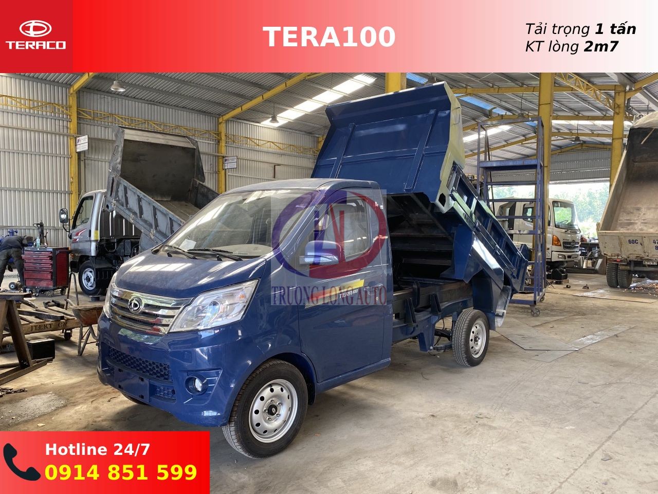 Xe tải Teraco Tera100 ben tự đổ, xe tải nhỏ dưới 200 triệu đa năng