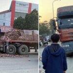 Xe máy kẹp 3 chui vào gầm ô tô đầu kéo, 1 người tử vong- ảnh 1.