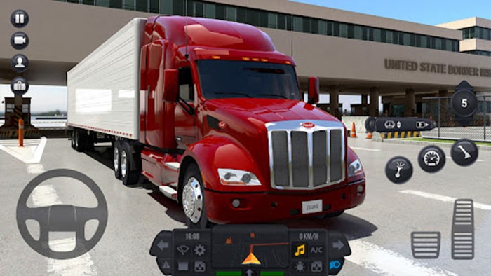 Screenshot van Truck Simulator: Ultimate, met de interface van een transportbedrijf en een vrachtwagen in beeld