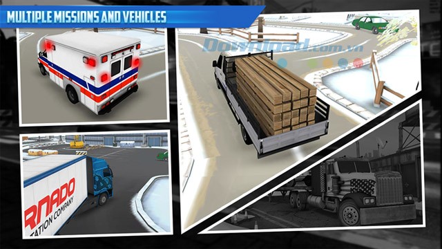 Multiple missions and trucks available in Trucking 3D