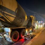 Hiện trường vụ xe tải cán chết trung úy CSGT trên đường Nguyễn Xiển, Thủ Đức. Vụ tai nạn xe tải nghiêm trọng khiến trung úy CSGT tử vong.