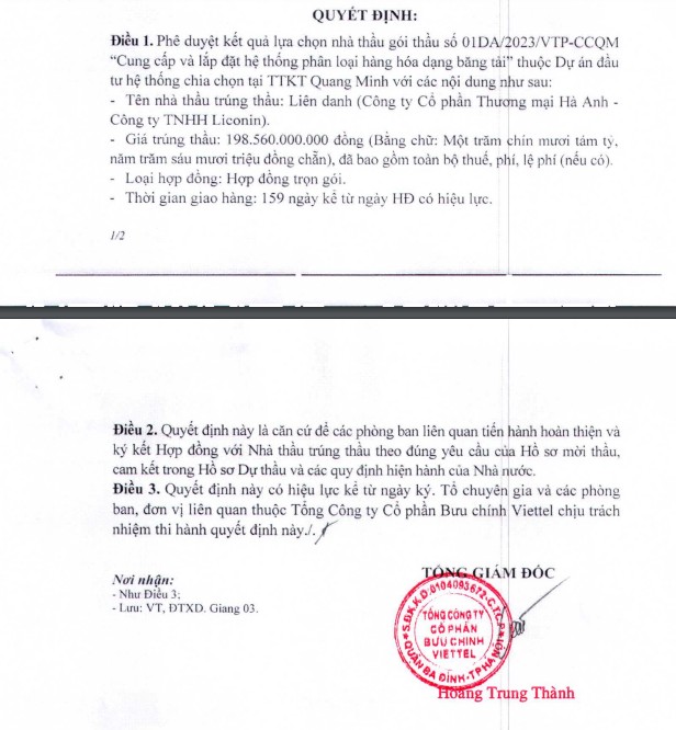 Von Viettel Post investiertes Bandförderer-Warenverteilungssystem.