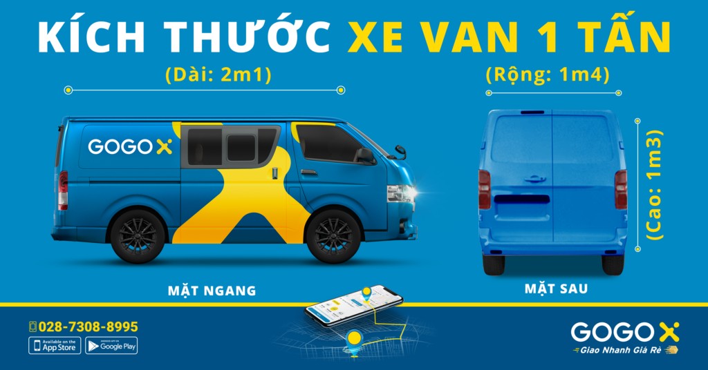 Kích thước thùng xe van 1 tấn chở được nhiều hàng hơn
