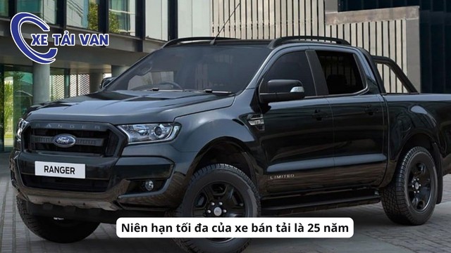 Hình ảnh minh họa về niên hạn tối đa 25 năm của xe bán tải, thể hiện giới hạn thời gian sử dụng