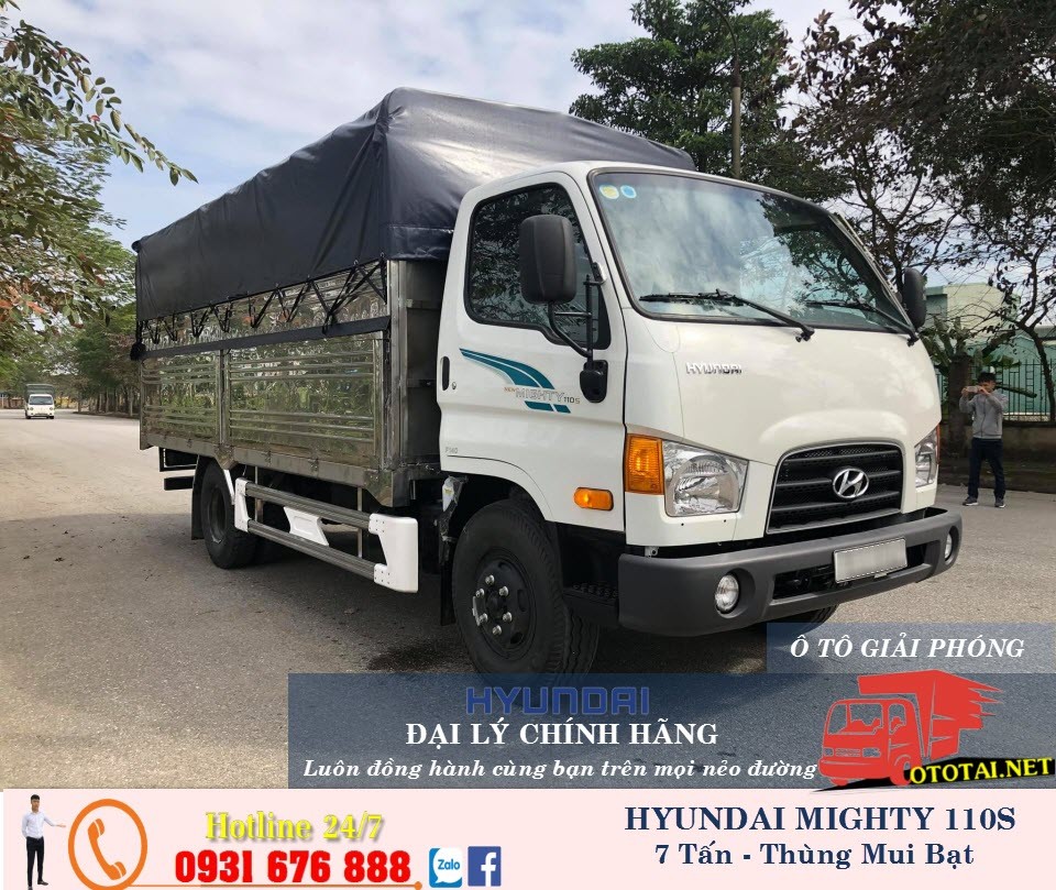 hyundai 110s thùng khung mui phủ bạt