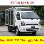 alt text: Xe tải Kia K190 thùng kín với thiết kế đầu tròn hiện đại