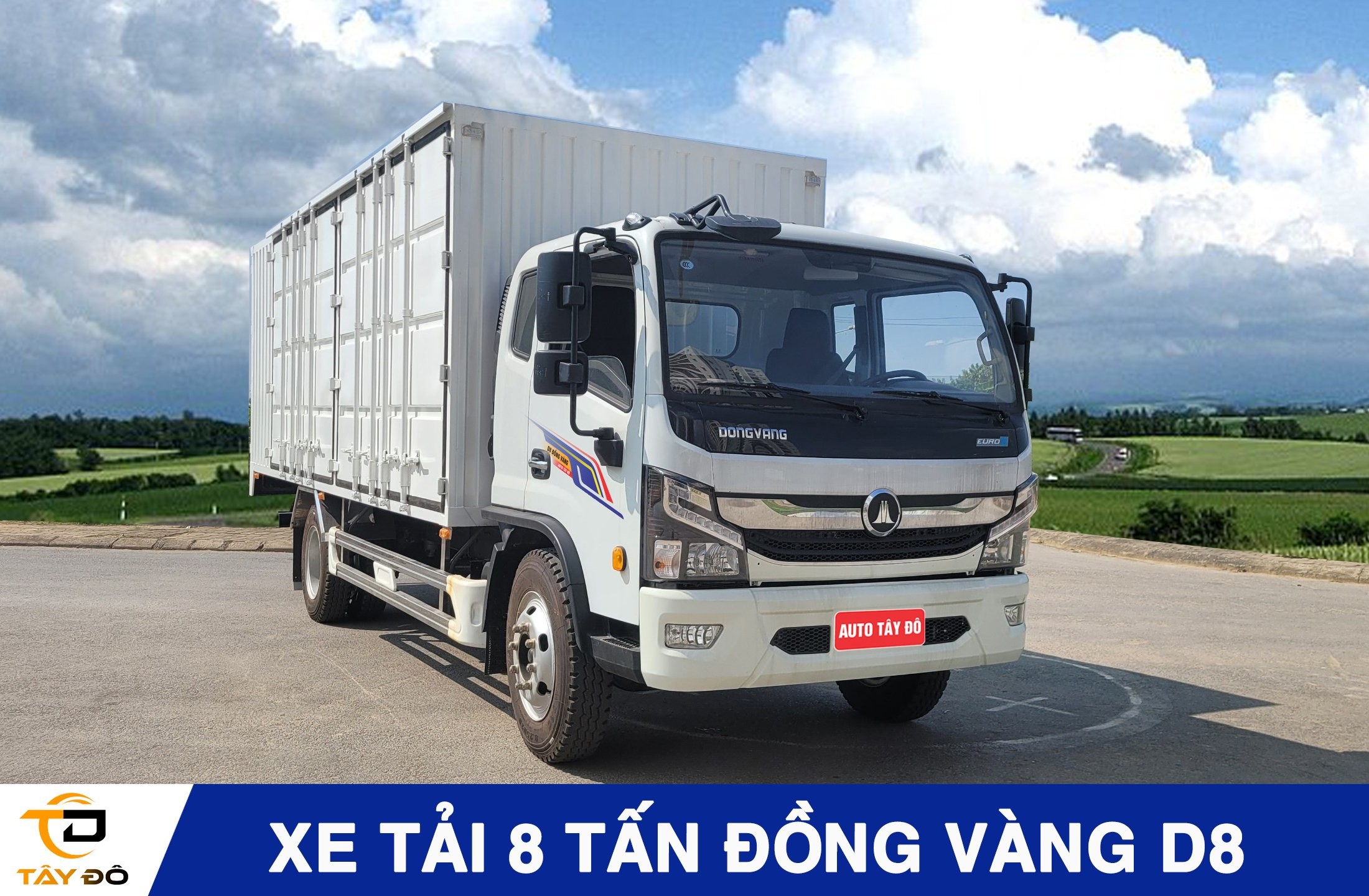 Camión de 8 toneladas D8 Đồng Vàng con caja cerrada blanca
