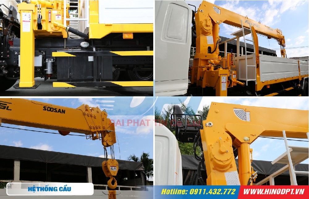 cabin xe tải cẩu hino fm thiết kế lật