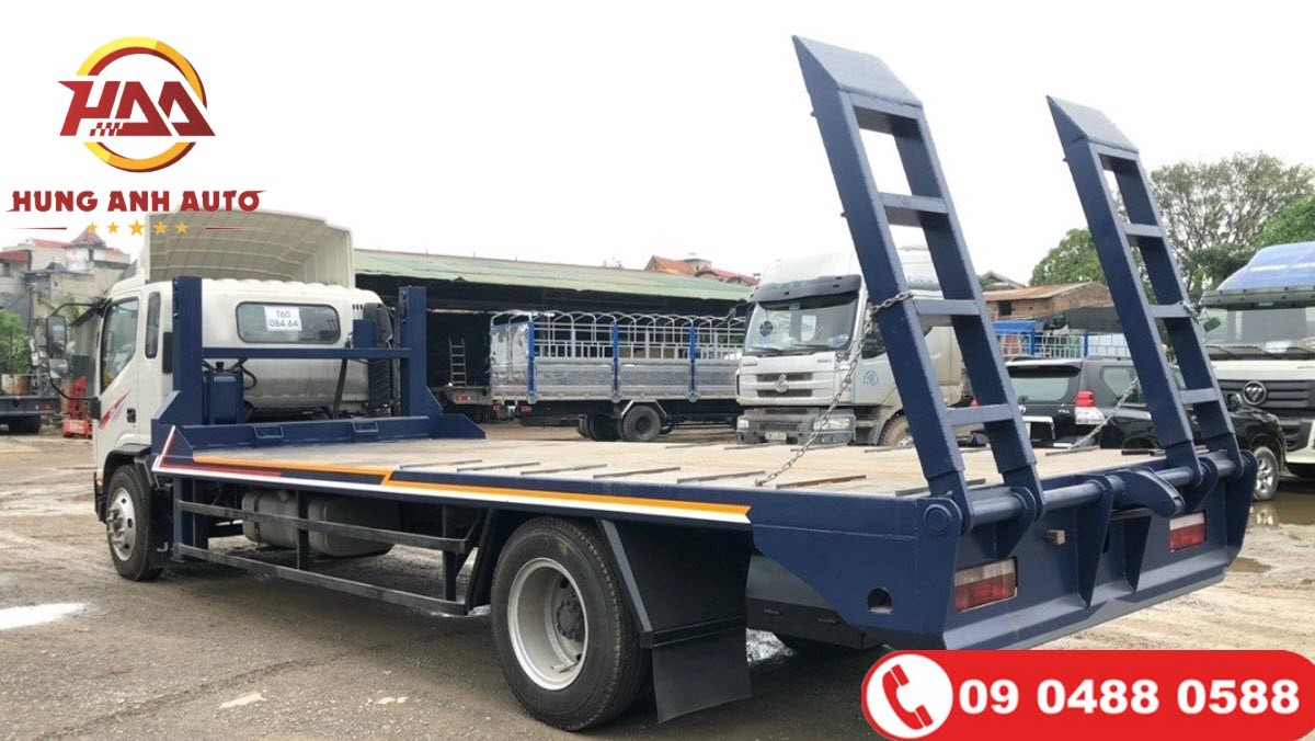 Xe tải Phooc nâng đầu chở máy công trình JAC N900