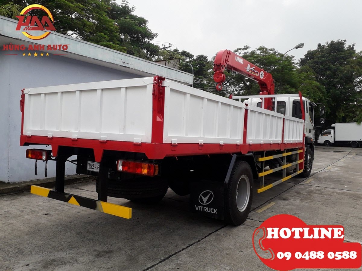 Xe tải THACO AUMAN C160 gắn cẩu Unic UR-V554 5 tấn tại Hùng Anh Auto