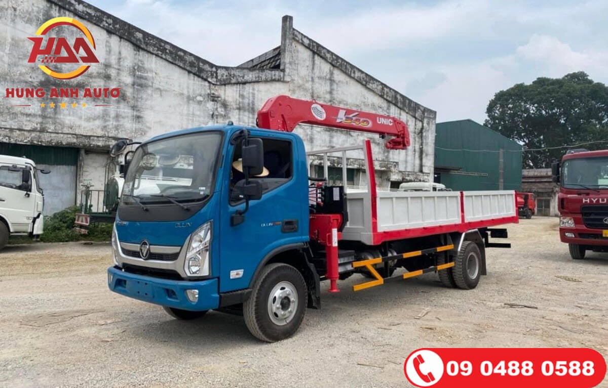 Xe tải Thaco Foton Ollin S720 gắn cẩu UNIC URV-344K 3 tấn