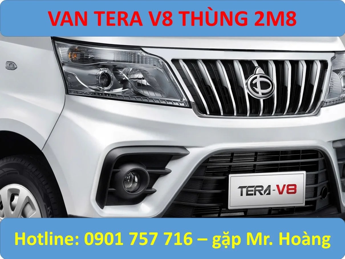 Xe tải van Tera V8 thùng rộng rãi