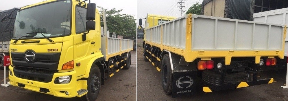Xe tải Hino 9t4 thùng lửng mạnh mẽ chở vật liệu xây dựng