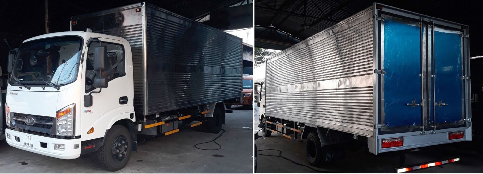 Camion Veam 1.9 tonnes avec benne fermée, protection optimale des marchandises contre les intempéries et les agressions extérieures.