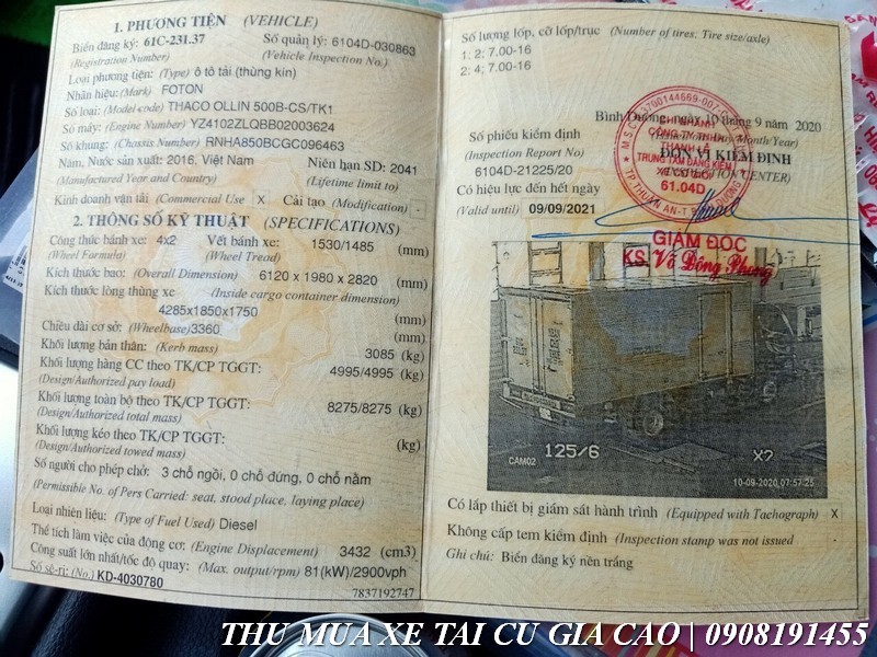 xe tải thaco ollin 500b cÅ©