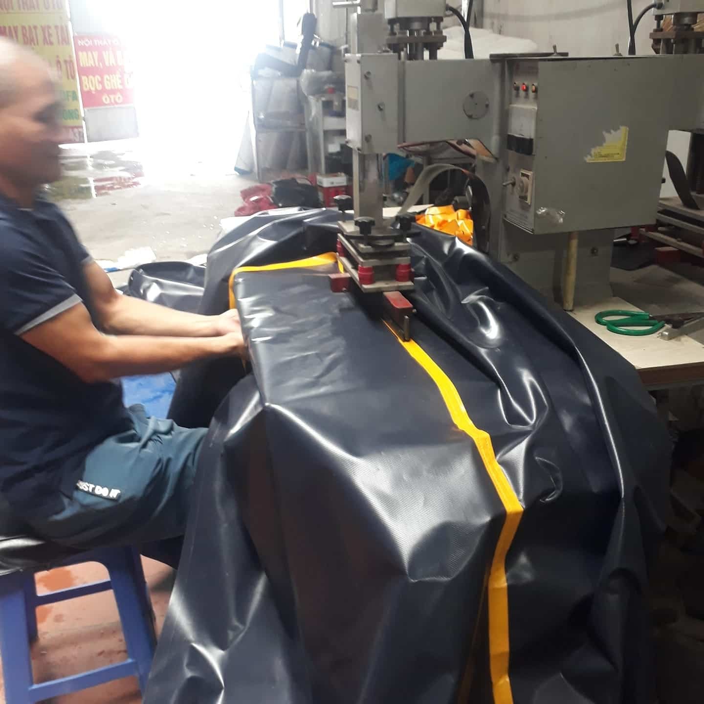 Truck tarp sewing facility