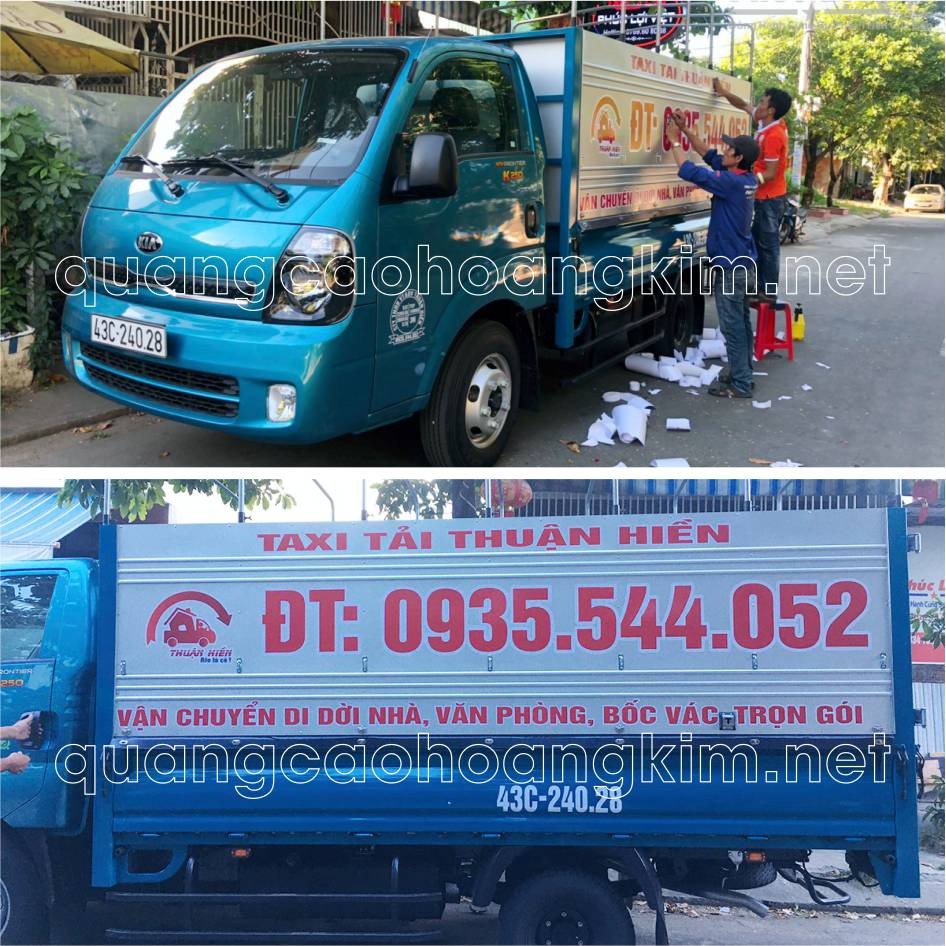 Truck decal advertising transportation services