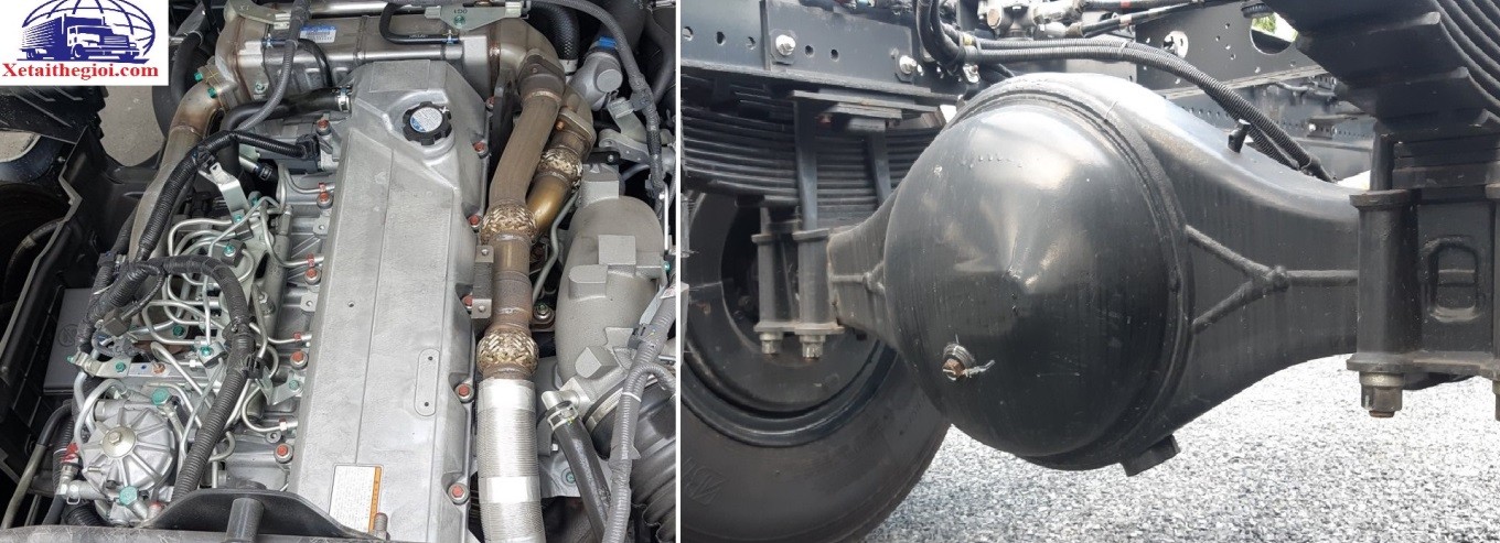 Powerful and durable engine and rear axle of the Hino 7-ton truck