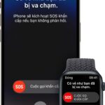 Mô phỏng iPhone và Apple Watch phát hiện va chạm xe tải