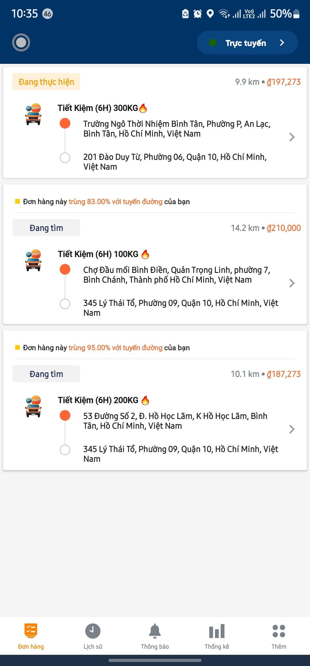 Nhận đơn hàng ghép trên ứng dụng AhaMove