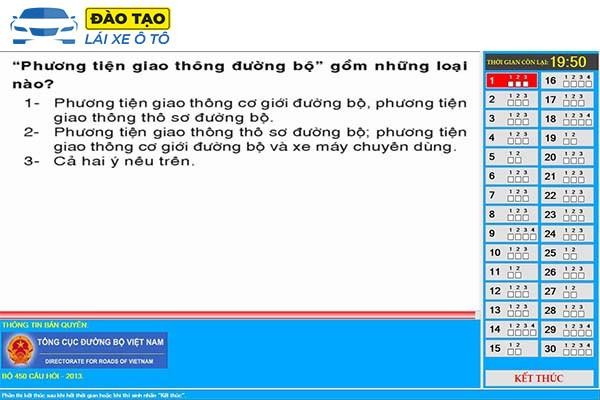 App 450 câu hỏi sát hạch lái xe trên điện thoại