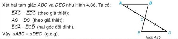 Hai tam giác bằng nhau theo trường hợp góc - cạnh - góc.