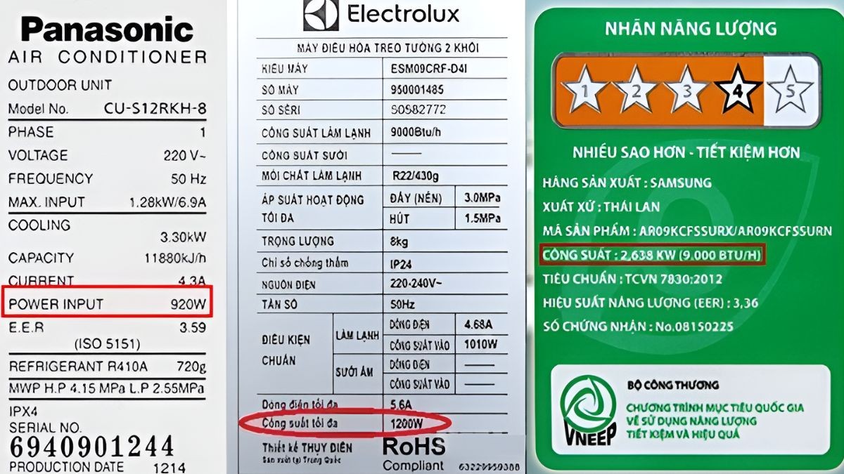 Cách tính mức tiêu thụ điện năng bước 1