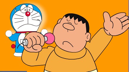 Doraemon và Nobita hoảng sợ khi nghe Jaian hát