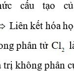 Công thức Lewis của phân tử Cl2