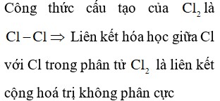 Công thức Lewis của phân tử Cl2