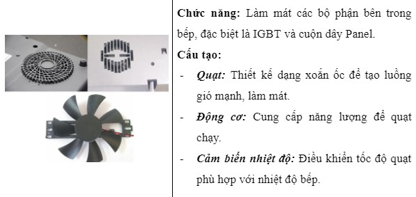 Quạt làm mát trong bếp từ