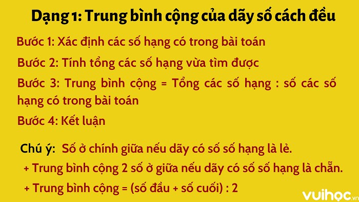 Hình ảnh minh họa dạng tính trung bình cộng