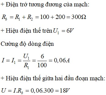 Điện trở R1 100Ω trong mạch điện