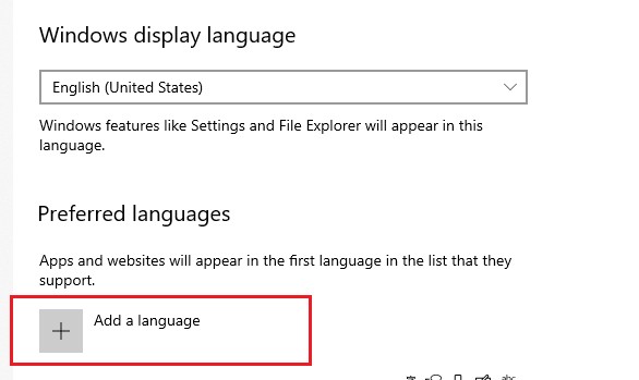 Nhấn dấu + Add a language